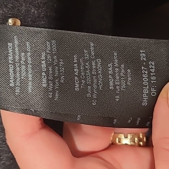 SANDRO BLACK WOOL COAT - Picture 8 of 9